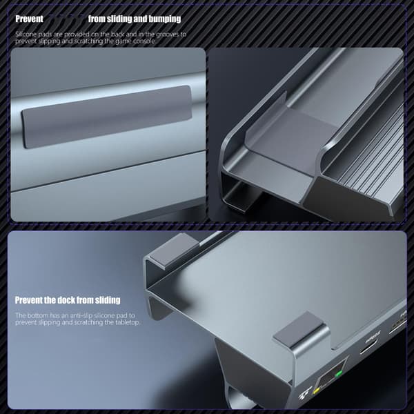 Bärbar USB C-dockningsstation med PD100W snabbladdning för surfplattor och bärbara datorer null - B