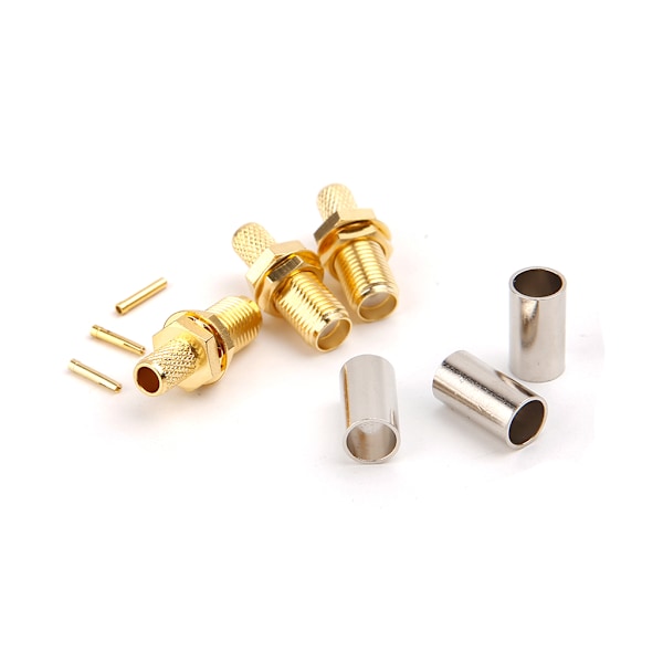 10 st SMA Honkontakt Crimp RF-kontakt för RG58 RG142 LMR195 RG400