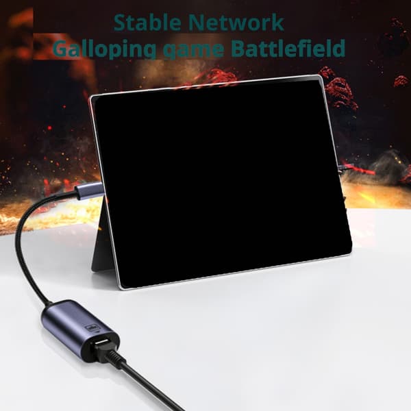 USB C til Ethernet-adapter Type C til RJ45 hannkabel direkte tilkoblet 100 Mbps