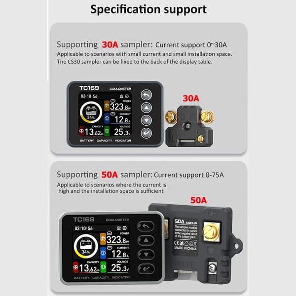 Profesjonell batterikapasitetstester med lavspenningsalarm og hvilemodus null - CS30 sampler
