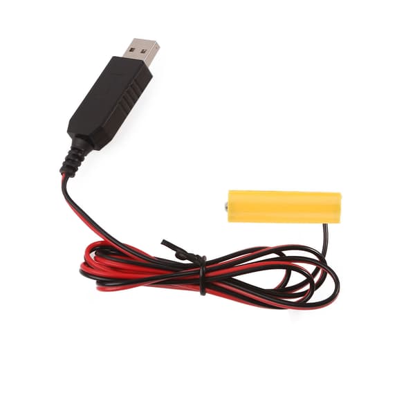 USB 5V - 1,5 V virtalähde AA-pariston korvaaja LED-valolle, lampulle, kellolle, lelulle null - 2m