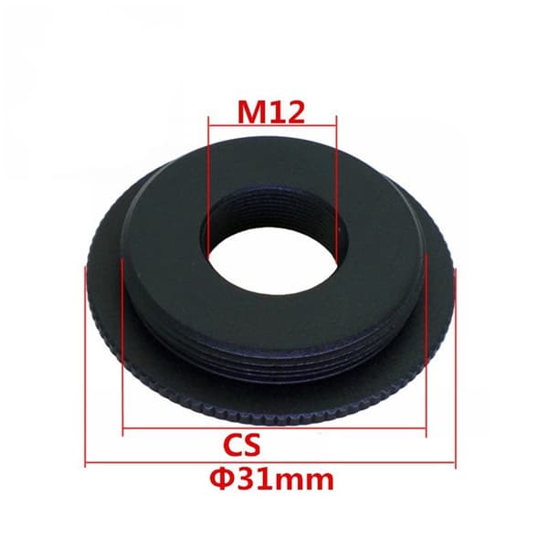 Holdbar CS til M12 Mount Board Linse Konverter Adapter Ring Sort til TVI CVI Boks Black