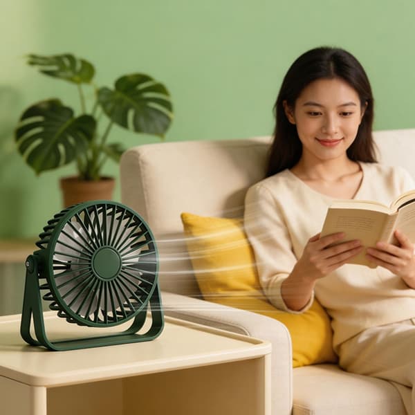 Bærbar luftkøling Bærbar skrivebordsventilator Støjsvag lille ventilator til studerende Green