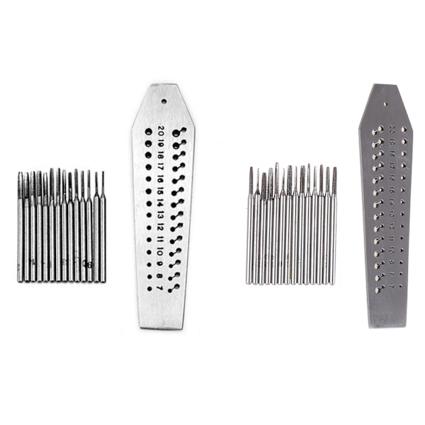 Precisionsats med 14 tapp- och matrissatser, skruvplatta 0,7 mm - 2 mm, för smycken och klockor