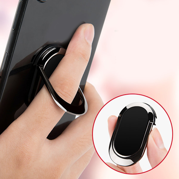 Metall Mini Mobiltelefon Ringfäste 360° Rotation för Alla Smartphones Black