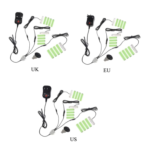 AC-DC 3V-12V strømforsyningsadapter til 2-8 AA-batterier til LED-lysdekorationer UK