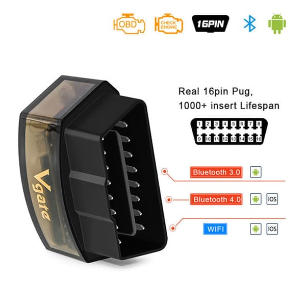 Vgate iCarPro OBD2 Bluetooth-kompatibel Bilscanner Check Værktøj Diagnostisk Fejl Bluetooth 3.0