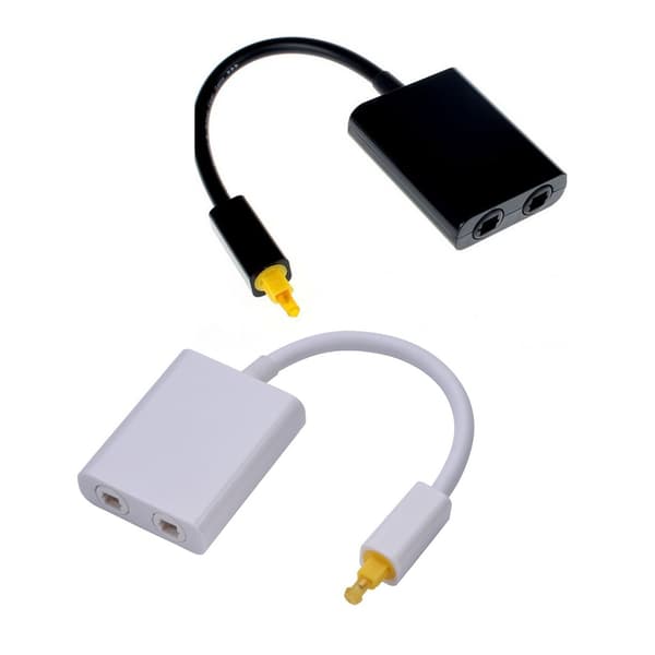 Optisk Splitter Adapter Optisk Adapter 2-vejs Splitter SPDIF 2 Ind til 1 Ud Optisk Splitter Adapter Black