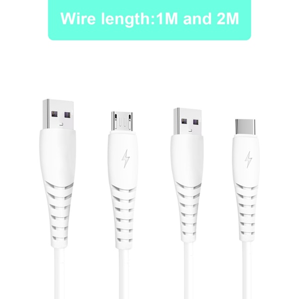 0,9 m/2 m USB 5Pin/USB C Kabel Snabbladdningssladd Datakabel Förlängningssladd Micro USB 1m