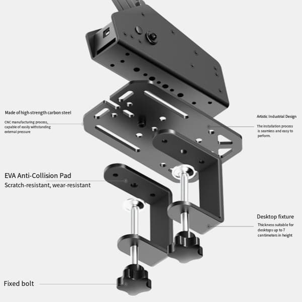 Solid Steel Desktop Bracket Håndbremseholder Perfekt Pasform til HBP-modeller