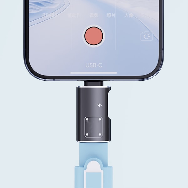 USB C & USB till USB A Adapter med 15W Laddningsport USB A Typ C Hona till USB C Hane OTG Adapter Dataöverföringsadapter Silver