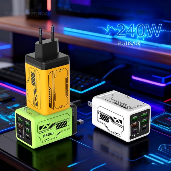 240W hurtigladeadapter USB-lader 4 USB 2 Type C Effektiv varmreduksjon Green EU
