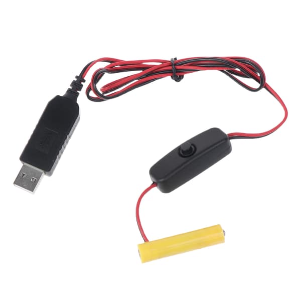AAA Dummy Batteriadapter USB Strømforsyningskabel Erstatt 2 AAA-batterier for LED 2m