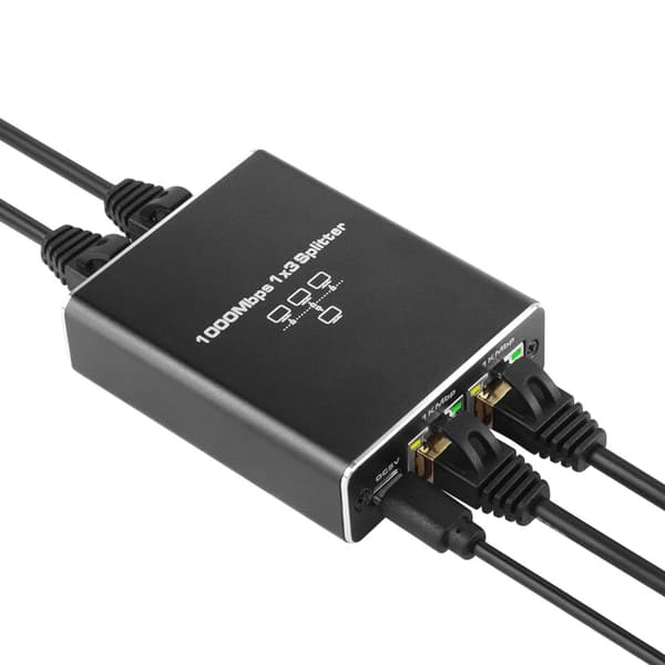 1000 Mbps Ethernet-splitter 1 til 2/1 til 3/1 til 4 Ethernet RJ45-splitter med kabel Divided into four Type C usb