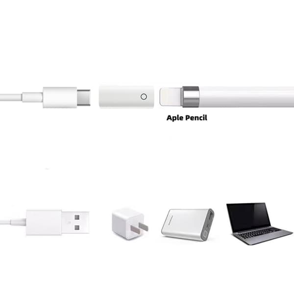 Stylus Touch Pen Strømadapter Laderomformer for Pencil 1. generasjon