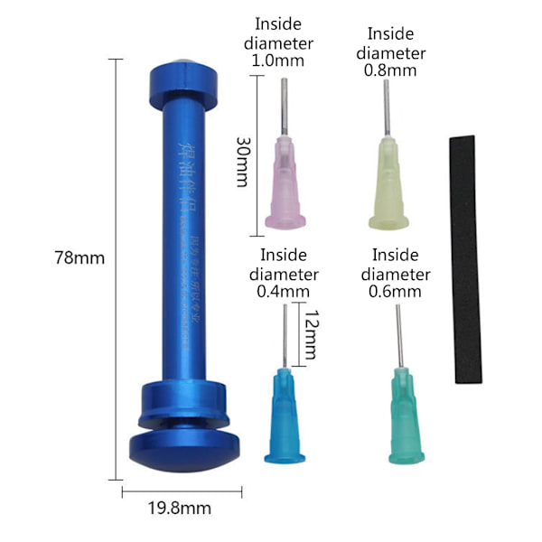 Lödpaste Flux Mate Booster Plunger Dispenser Verktyg Aluminiumlegering Manuell Sprutor Lödpaste Propulsion Verktyg