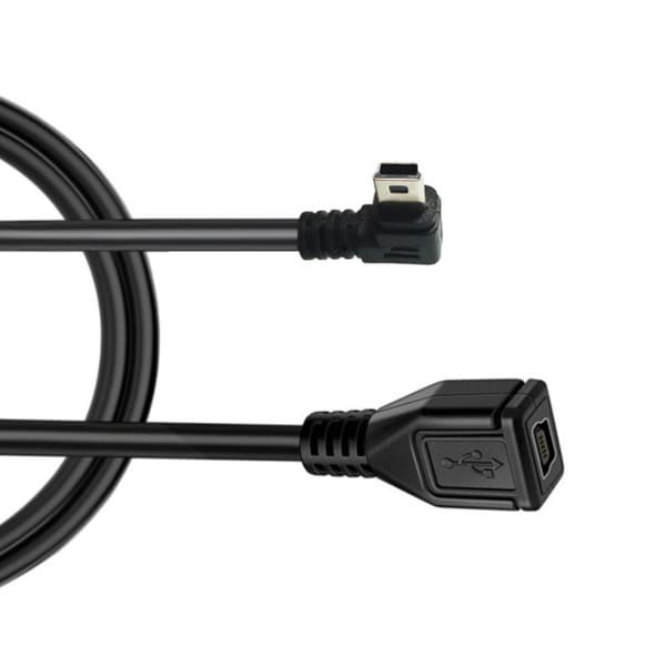 Mini USB-kabel Standard Mini USB hann til Mini USB 5-pinners hunn ladekabel USB-ladekabel rask dataoverføring null - Left curved style