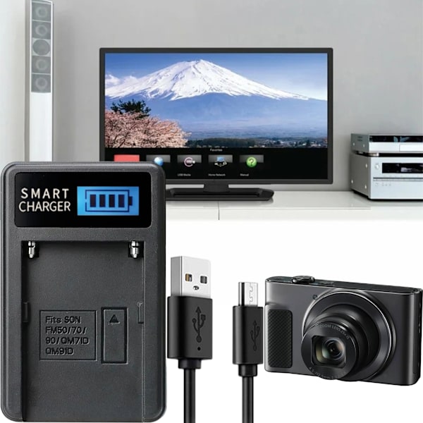 USB-kamera batteriladdare med statusindikator för CCDTRV308, CCDTRV138, CCDTRV328,