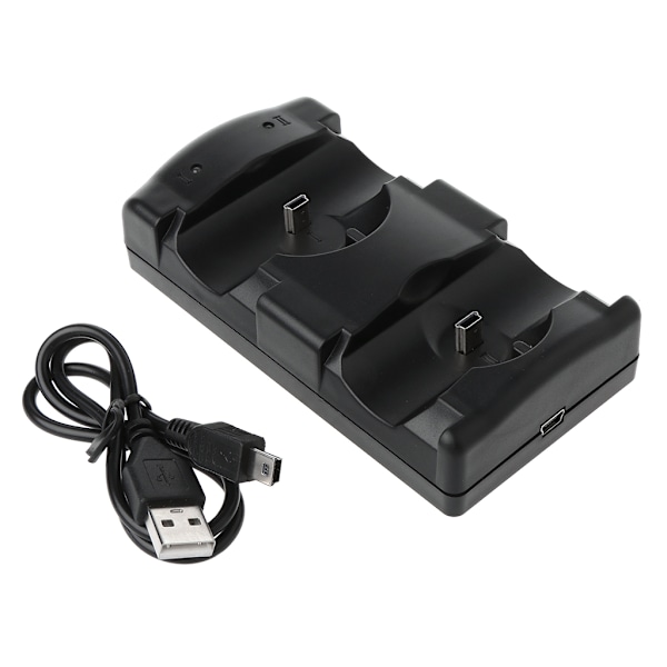 Svart Universal USB-driven Dubbel Laddningsdocka för