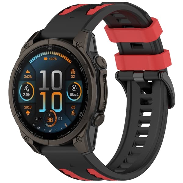 Silikonarmband för Approach S62 8 7XP Unisex Quick Released Belt Black red 22mm