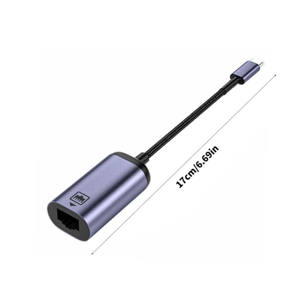 USB C til Ethernet-adapter Type C til RJ45 hannkabel direkte tilkoblet 100 Mbps