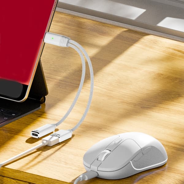 USB C OTG-kabel telefonadapter 2-i-1 Type C til USB 2.0-adapter med 100W lading Grey Type C usb