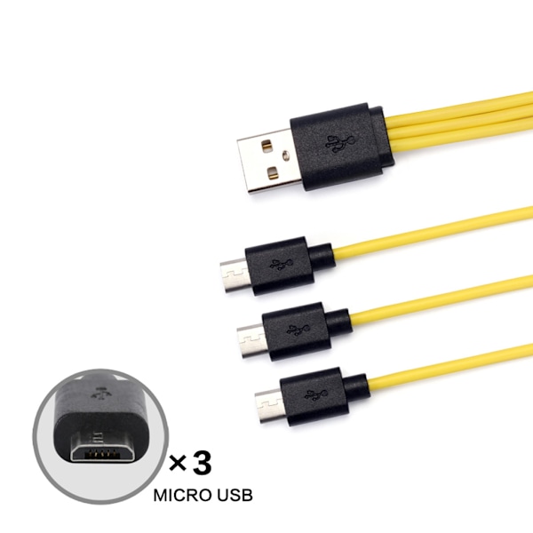 2-i-1 Micro USB-kabel Snabbladdning USB-laddningskabel för Mobiltelefon och Mer