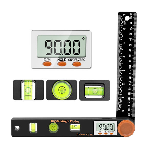 Goniometer Vinkelmätare - Digital Display Vikbar - Mäthjälpmedel Vinkel Linjal