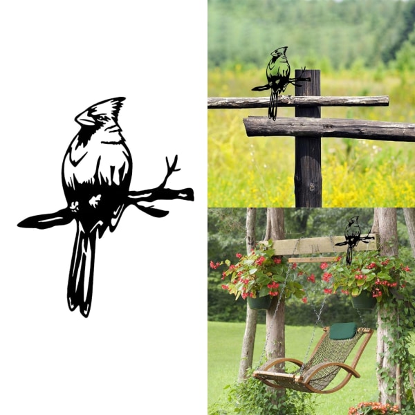 Trädgård Black Bird Silhouette-Stake Metal Bird Stakes Uteplats gräsmatta djurstaty