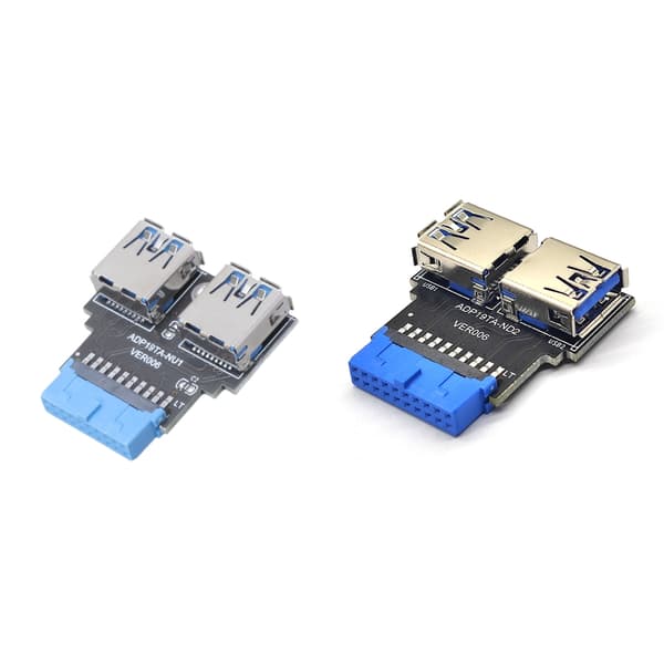 USB Adapter HUB Header 19Pin til USB Connector 2 Port USB3.0 Konverter Board PC null - B