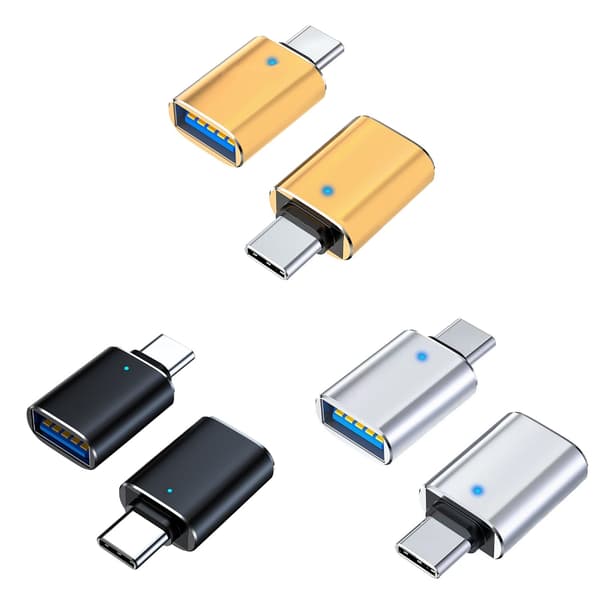 2 stk. USB C til USB-adapter for problemfri forbindelse med forskellige enheder Silver