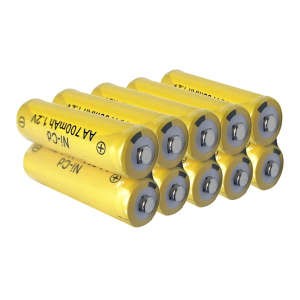 10st AA 1.2V 700mAh Uppladdningsbart Batteri NiCd 2A För Mus Elektrisk Leksak Fjärrkontroll