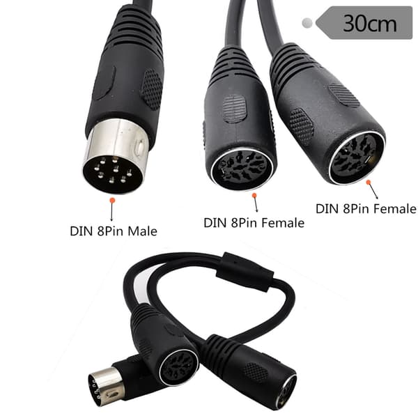 8-pin DIN-splitterkabel 1 hann til 2 hunn-kabel for lydsystemer
