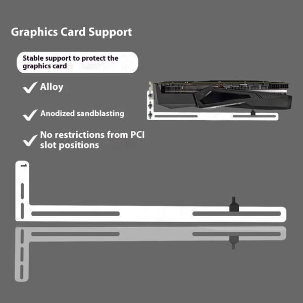 GPU Stödfäste Grafikkort Stöd GPU Hållare Grafikkortshållare Fäste Black