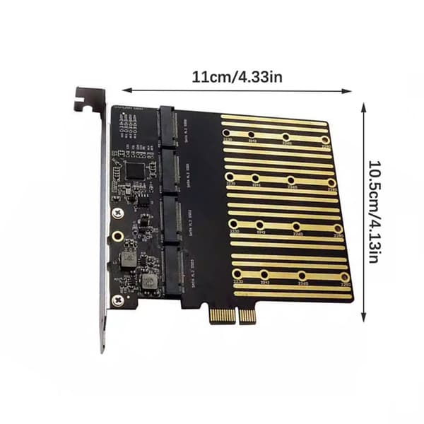 Flere drev PCIe X1 til 4 konverteringskort til M.2-drev Nem installation