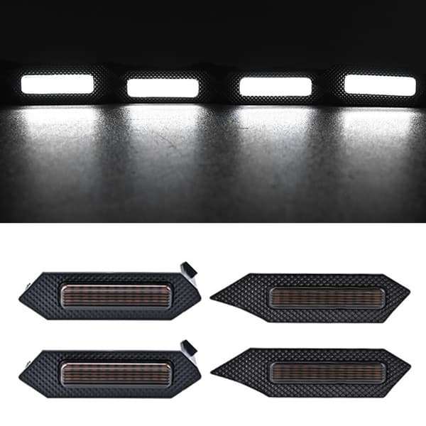 Kørelys Lampe Udskiftning LED Frontgrill Lys til 2024 Nem Installation Biltilbehør White - Black shell