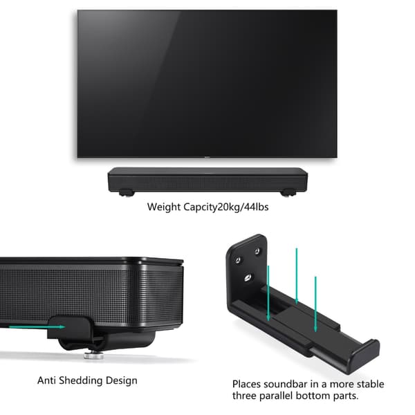 1 Set Högtalarväggfäste för Soundbars Utdragbart Djup Ljudfäste