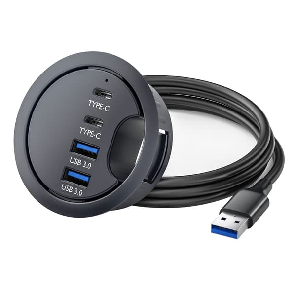 USB 3.0 Hub Skrivebords Grommet Dockingstation Kortlæser Dockingstation til Desktop PC 2 USB3.0 2 Type C
