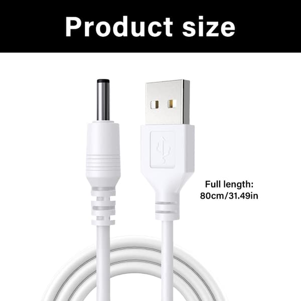 80cm USB DC3.5mm Laddningskabel Stabil Strömöverföring för Elektronik