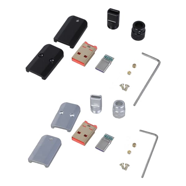 Skruvmontering USB 2.0 Typ C Hane Kontakt DIY Stöd 65W Laddning Black