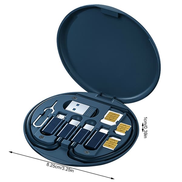 5 i 1 opladerkabel USB-kabel opladerkabler Micro Mini USB-kabler oplader Blue