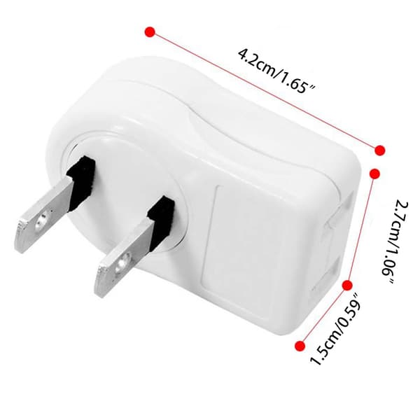 Strømforlengelsesadapter 2-pinners 2 uttak Pluggadapter og strømomformer null - Turn left and right