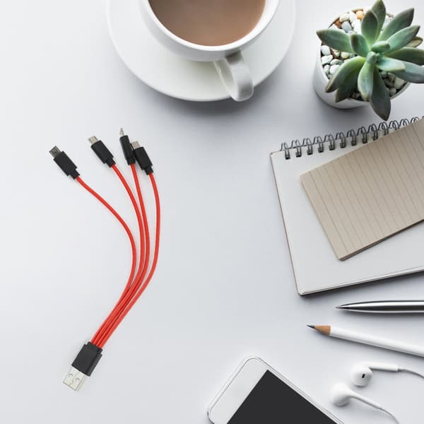 Micro USB Splitterkabel Multi Opladerkabel 4 i 1 Micro USB Opladerkabel Adapter Data Synkronisering Opladerkabel til Telefon