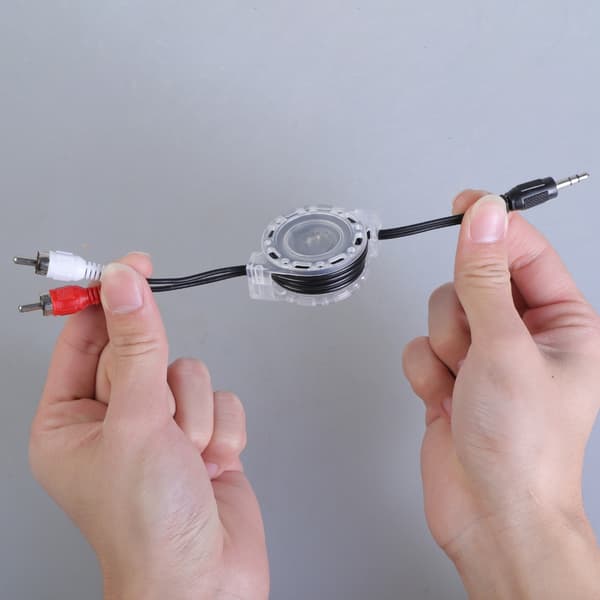 3,5 mm til 2RCA Teleskopisk Lydkabel 3,5 mm Adapterkabel til Hjemmebiograf