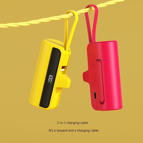 Bärbar Svetsladdning Fodral TypC Power Bank Huvudladdningslösning Apricot