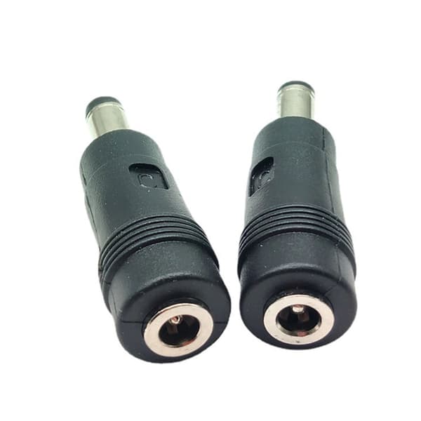 4.0x1.7mm Hun til Rund Hoved DC5.5x2.1 Han Socket Connector Adapter Sort 5.5X2.1
