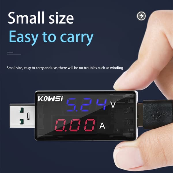 KWS-11VA Dubbel USB Strömspänning Laddningsdetektor Testare Batterivoltmeter