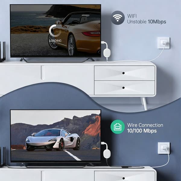 USB C til RJ45 Dongle 100 Mbps med ladefunksjon for forretningsreiser
