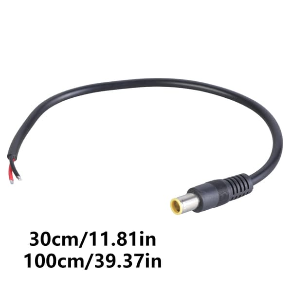 DC7.9x5.5mm Strømkabel DC7909 7.9x5.5mm Hanstik Kabel med Bare Ledningsender til Solpanel Laptop Oplader 30cm