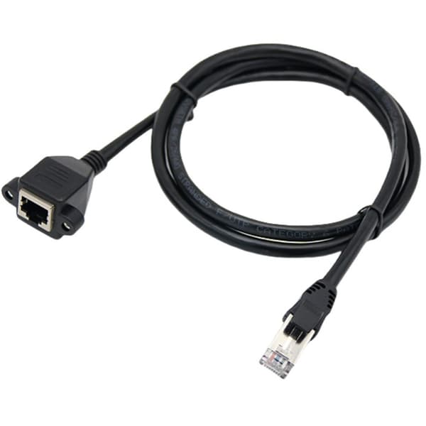 CAT6 RJ45 Kabel Han Til Hun Skrue Panelmontering Ethernet Netværksforlængerkabel Til Industriel Chassis Computer 0.3 m